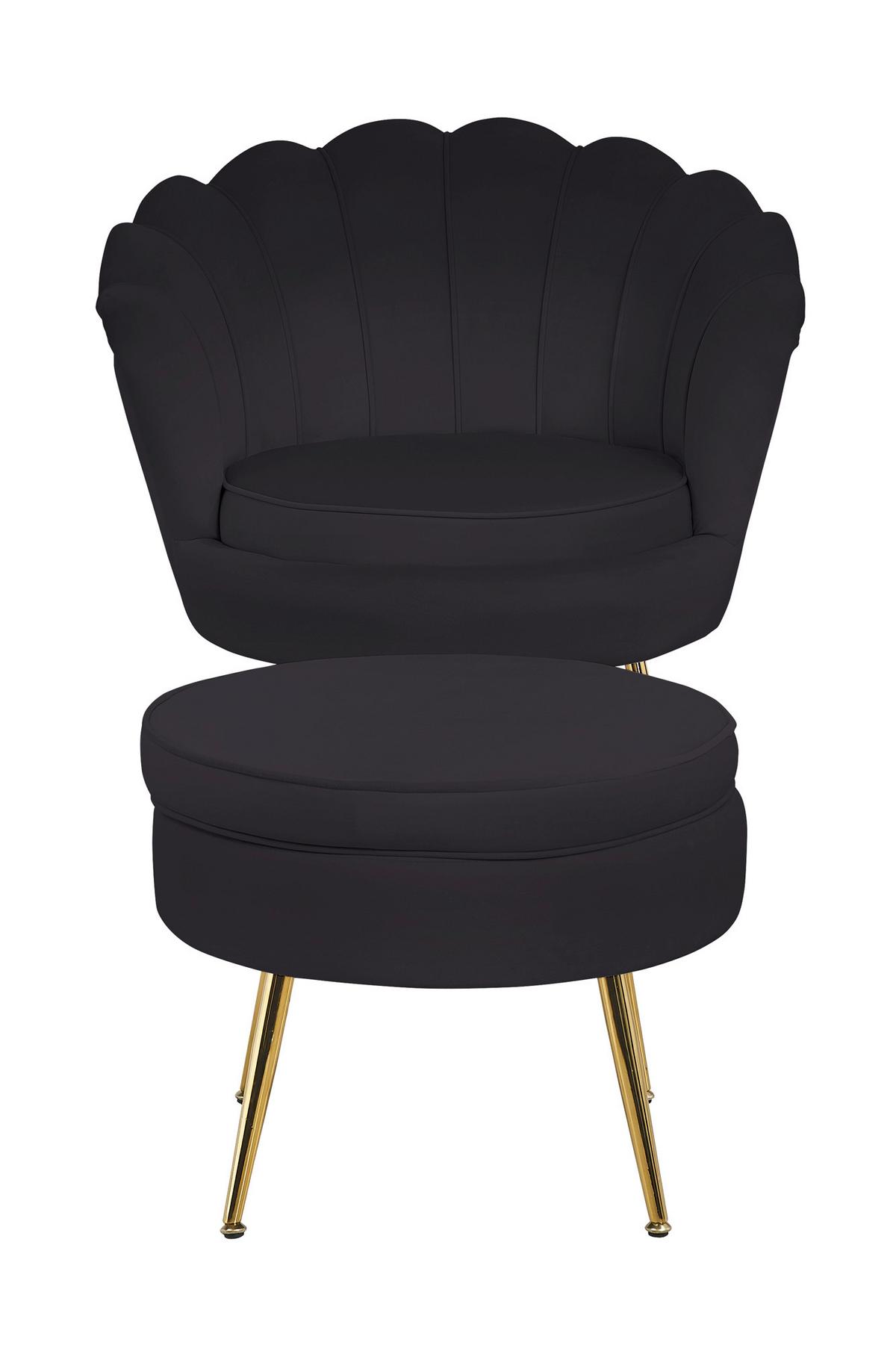 Sessel Schwarz B: 76 Cm - Goldfarben/Schwarz, MODERN, Textil (76/78/76cm) - Livetastic