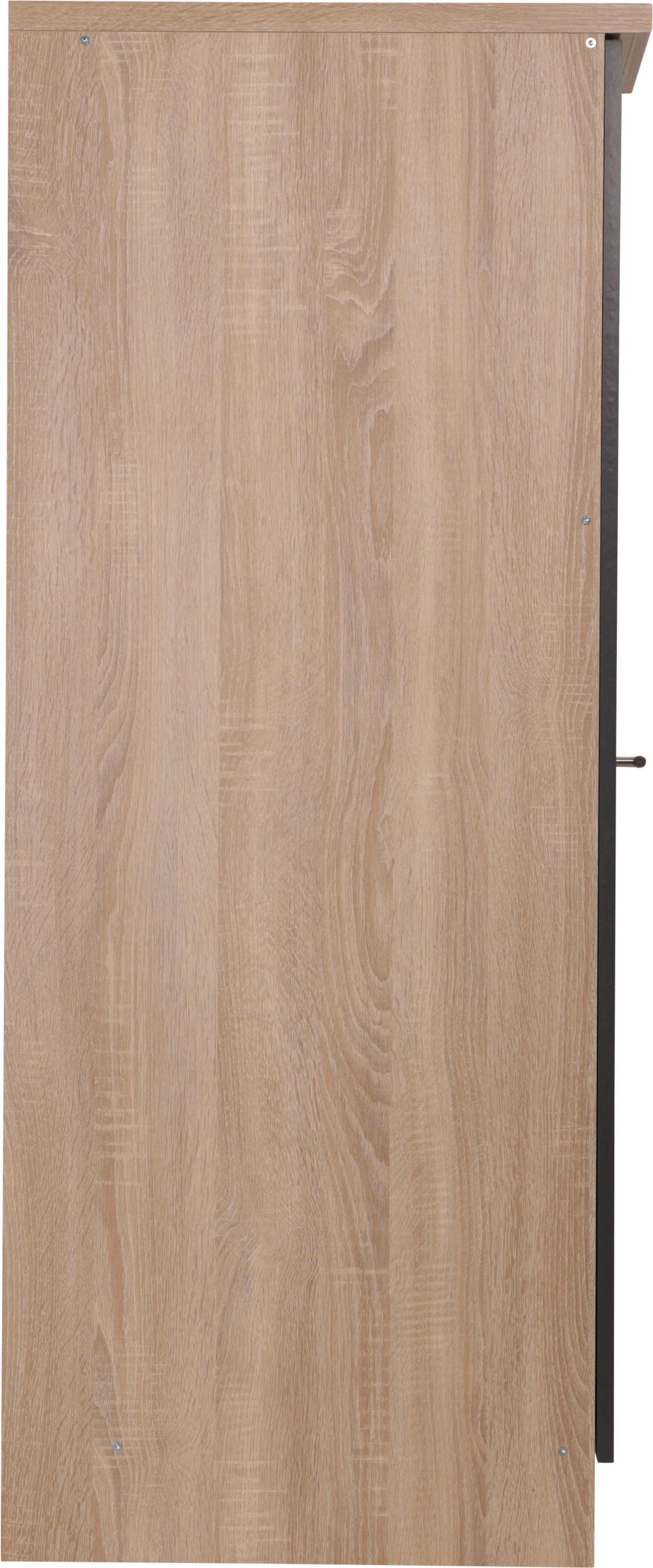 Apothekerschrank Merle Grau, Eiche Dekor B:30cm - Eichefarben/Grau, Basics, Holzwerkstoff (30/144,8/60cm) - Respekta