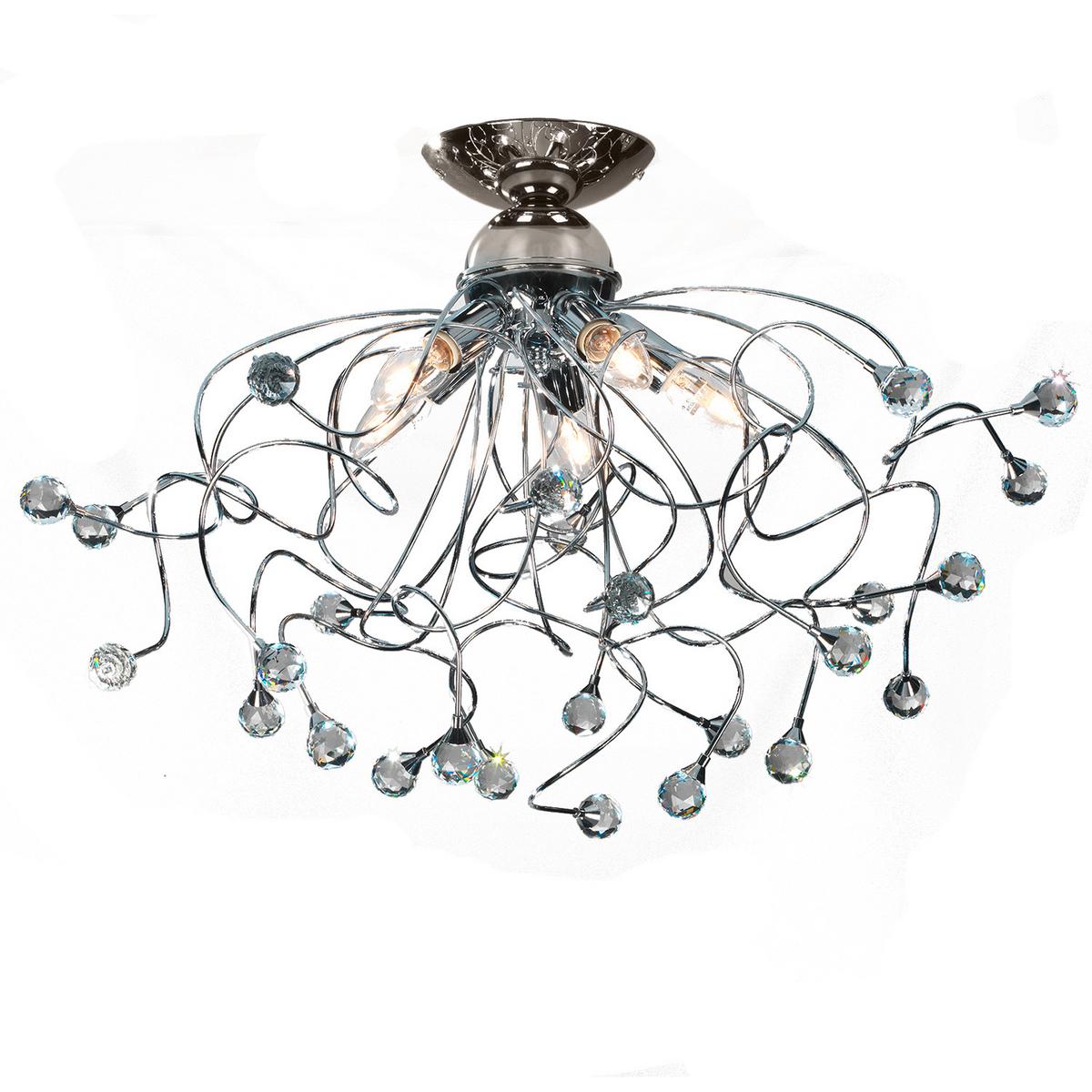 Deckenleuchte 4726/Pl5 - Chromfarben, KONVENTIONELL, Glas/Metall (60/42cm)