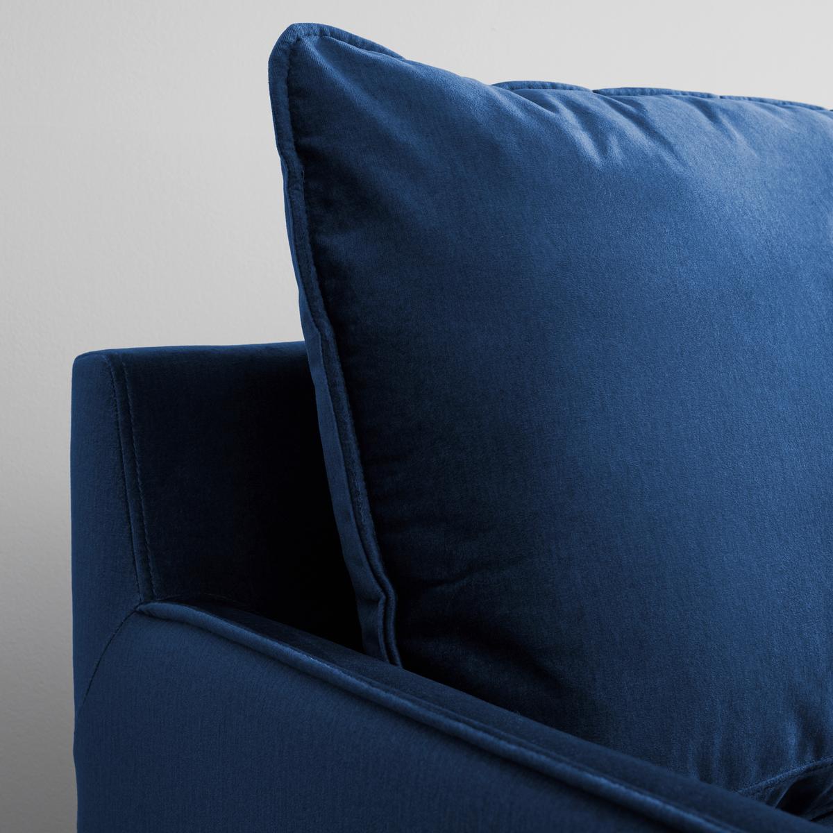Sedací souprava ANGELINA modrá - šedá/modrá, Moderní, dřevo/textil (229/87/154cm) - Bessagi Home