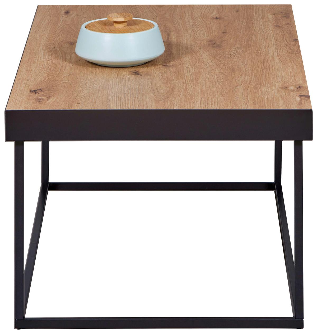 Couchtisch Passione - Schwarz/Eiche Artisan, Design, Holzwerkstoff/Metall (90/55/40cm) - Livetastic