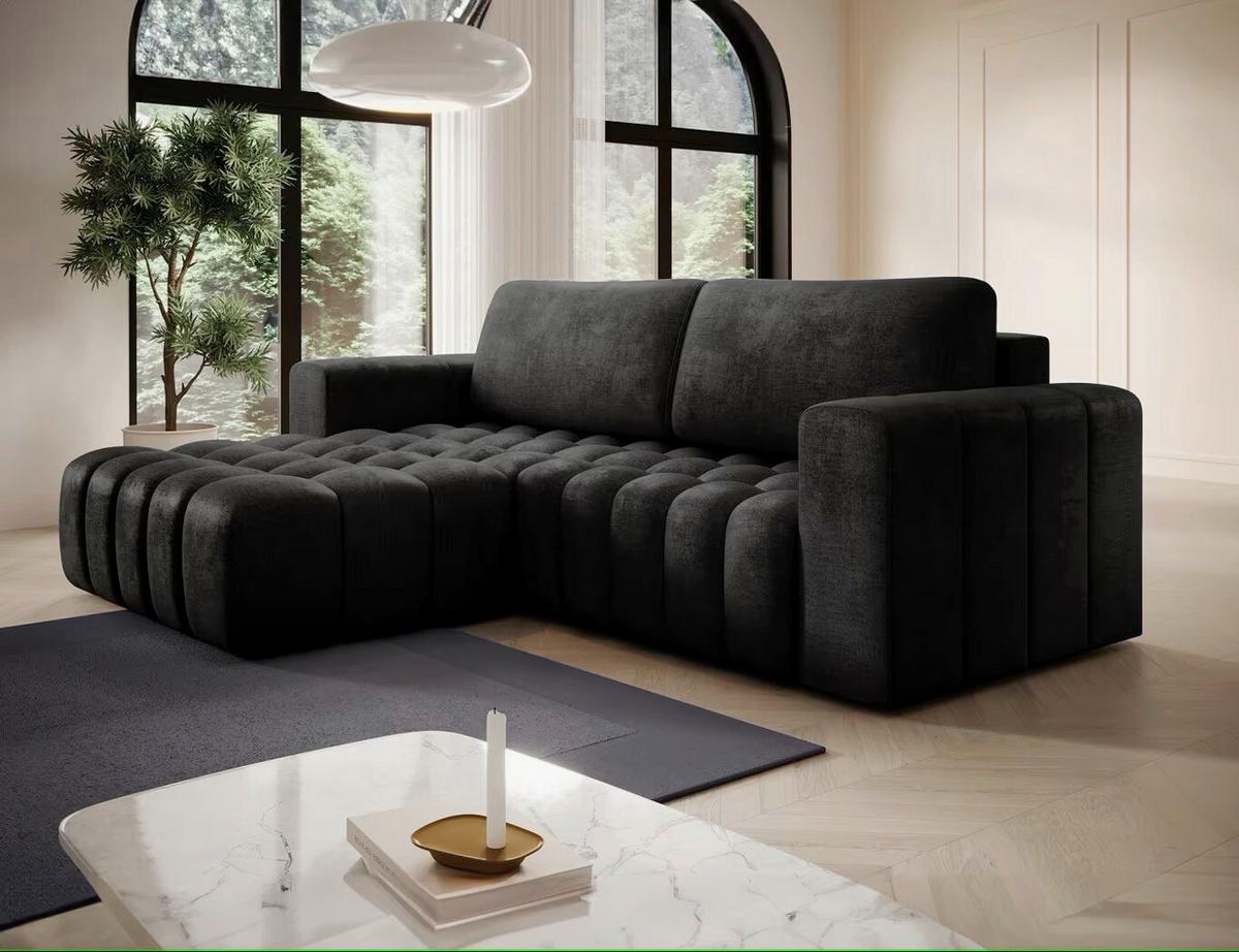Ecksofa Bonett Anthrazit S: 175x250 Cm - Anthrazit/Schwarz, Design, Textil (175/250cm) - MID.YOU