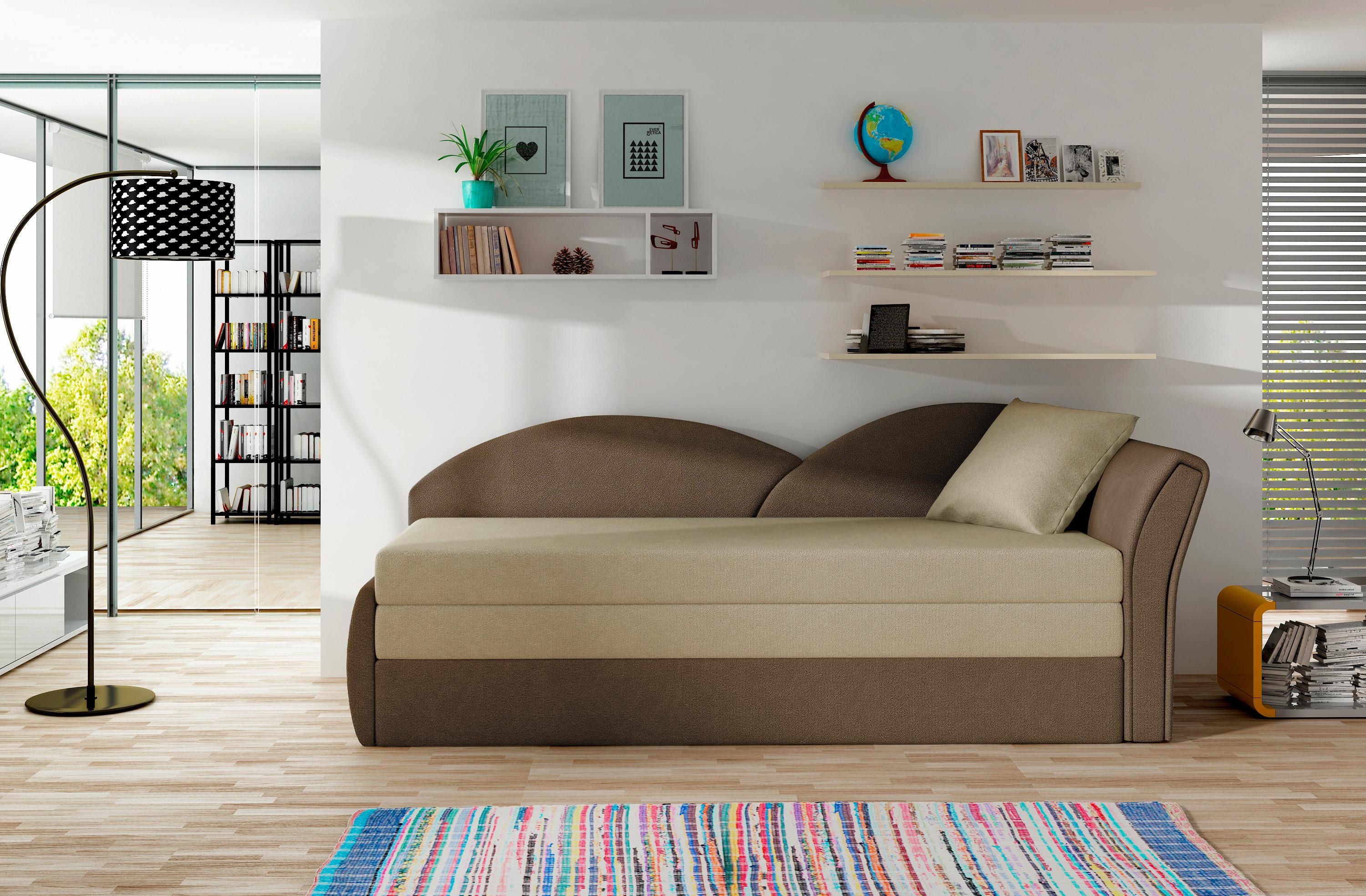 Récamiere Braun, Beige, S: 218x80 cm - Beige/Erlefarben, Design, Textil (218/80cm) - MID.YOU