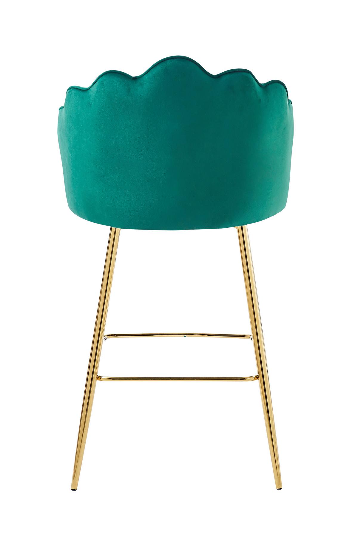 Barhocker-set Grün B: 52 Cm - Goldfarben/Grün, MODERN, Textil/Metall (52/100/54cm) - Livetastic