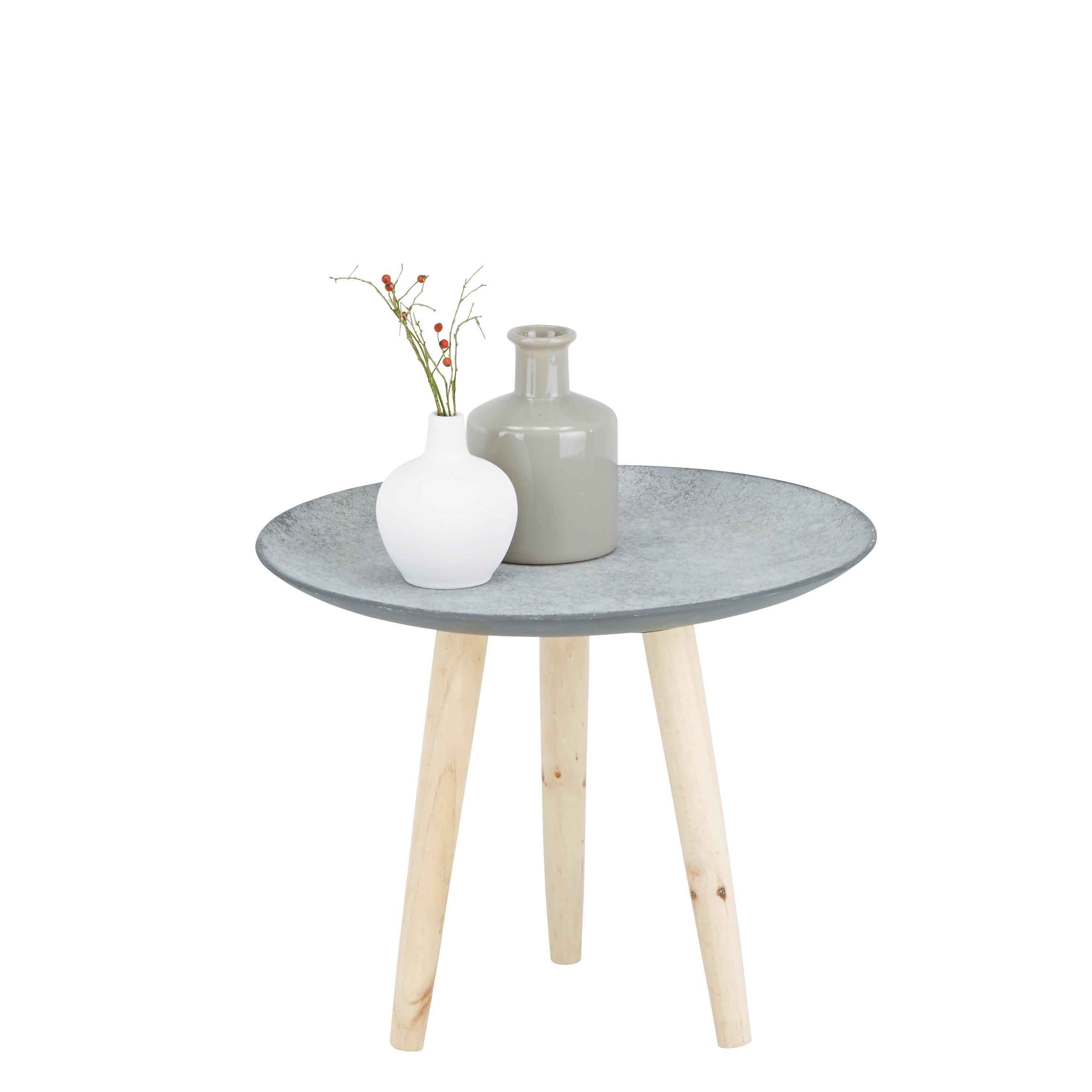 Odkládací Stolek Grey - šedá/přírodní barvy, dřevo/kompozitní dřevo (44/36cm) - Modern Living