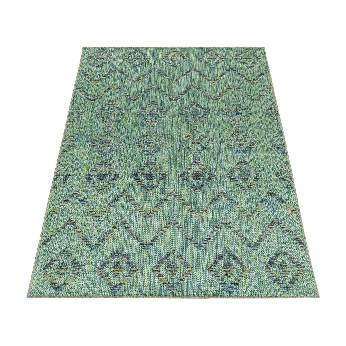 Flachwebteppich Bahama - Grün, Design, Textil (140/200cm) - Novel