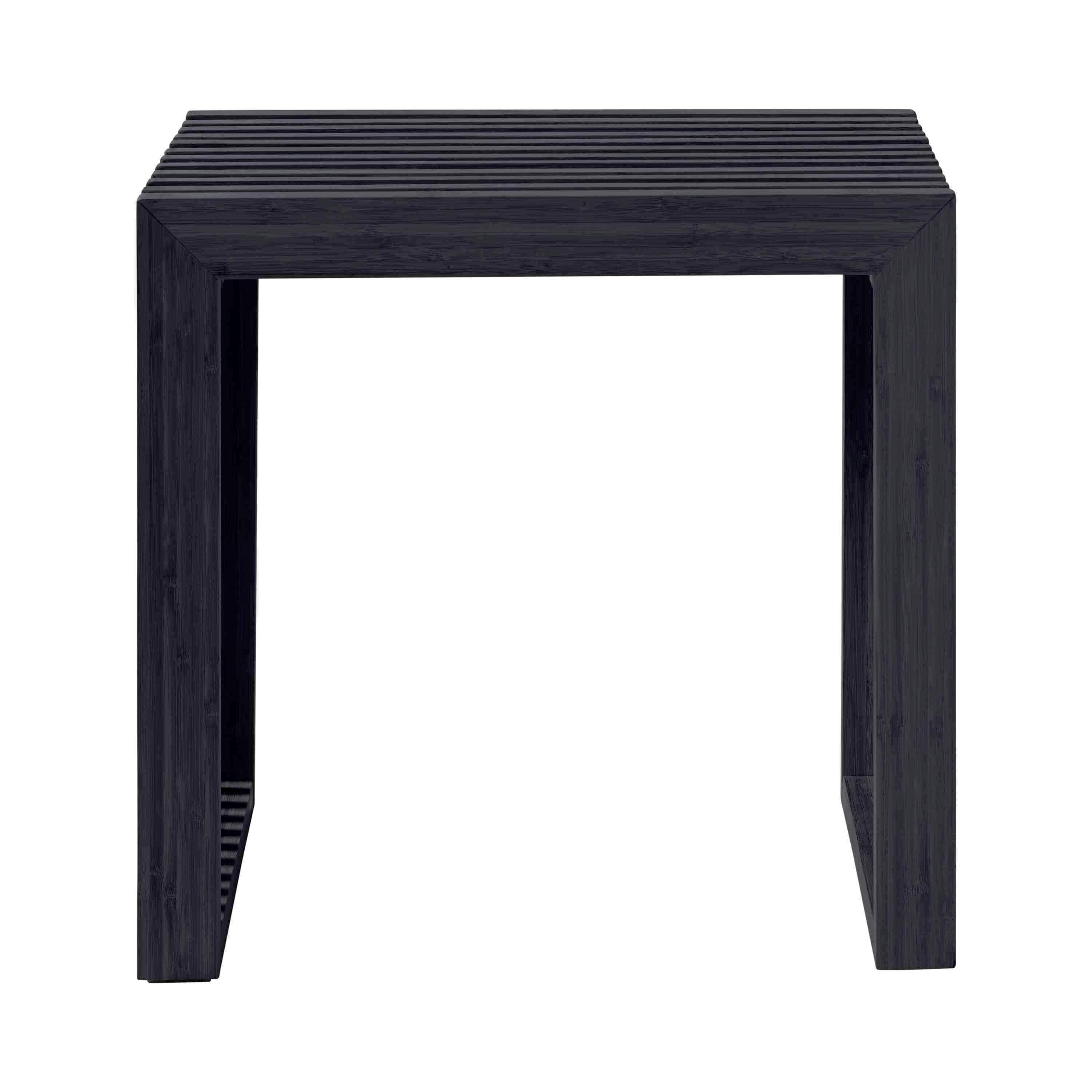HOCKER RIB - Schwarz, KONVENTIONELL, Holz (45/43/35cm) - MID.YOU