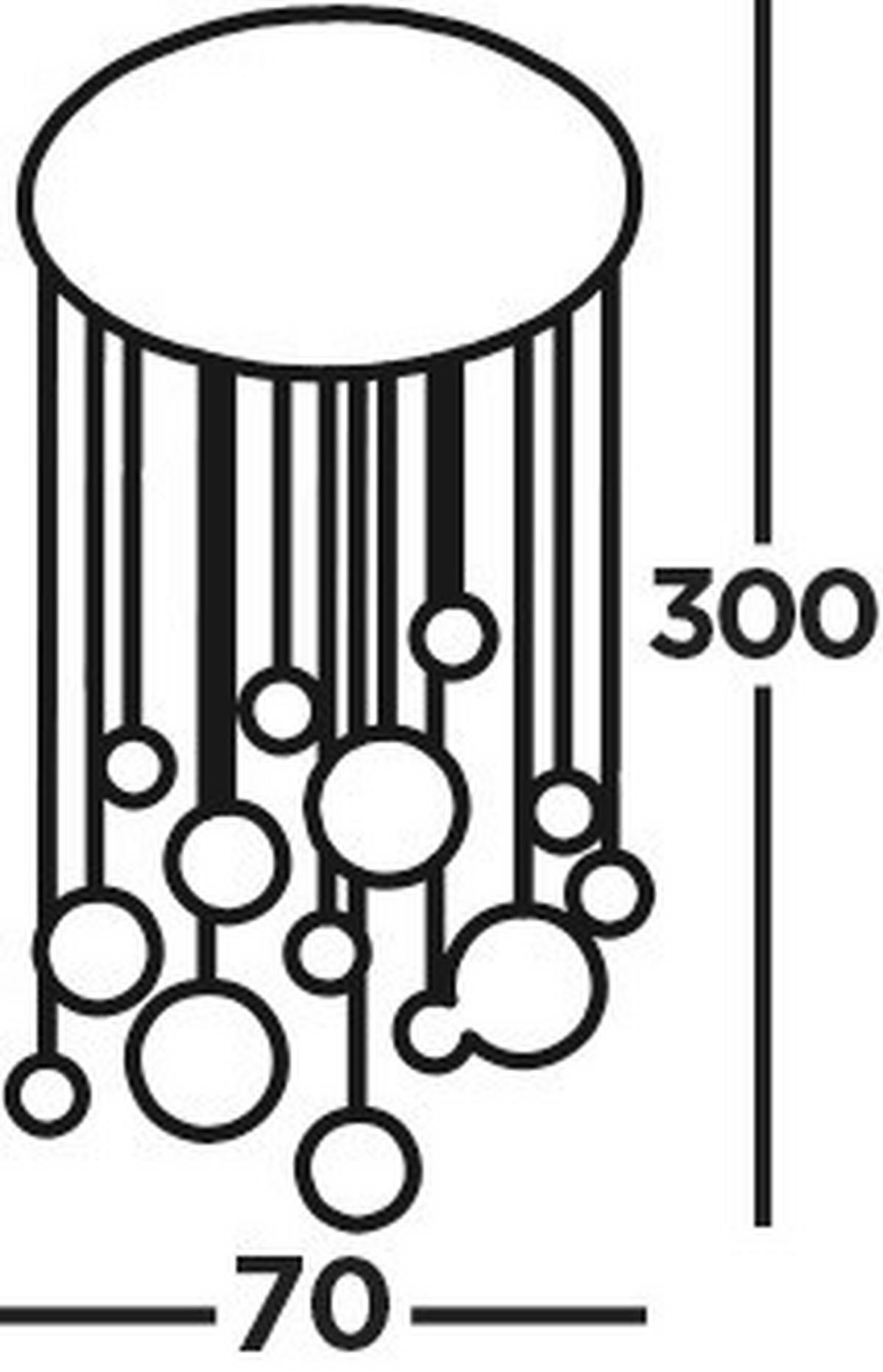 Led Függeszték 4514-14 - krómszínű, Design, üveg/textil (70/300cm)