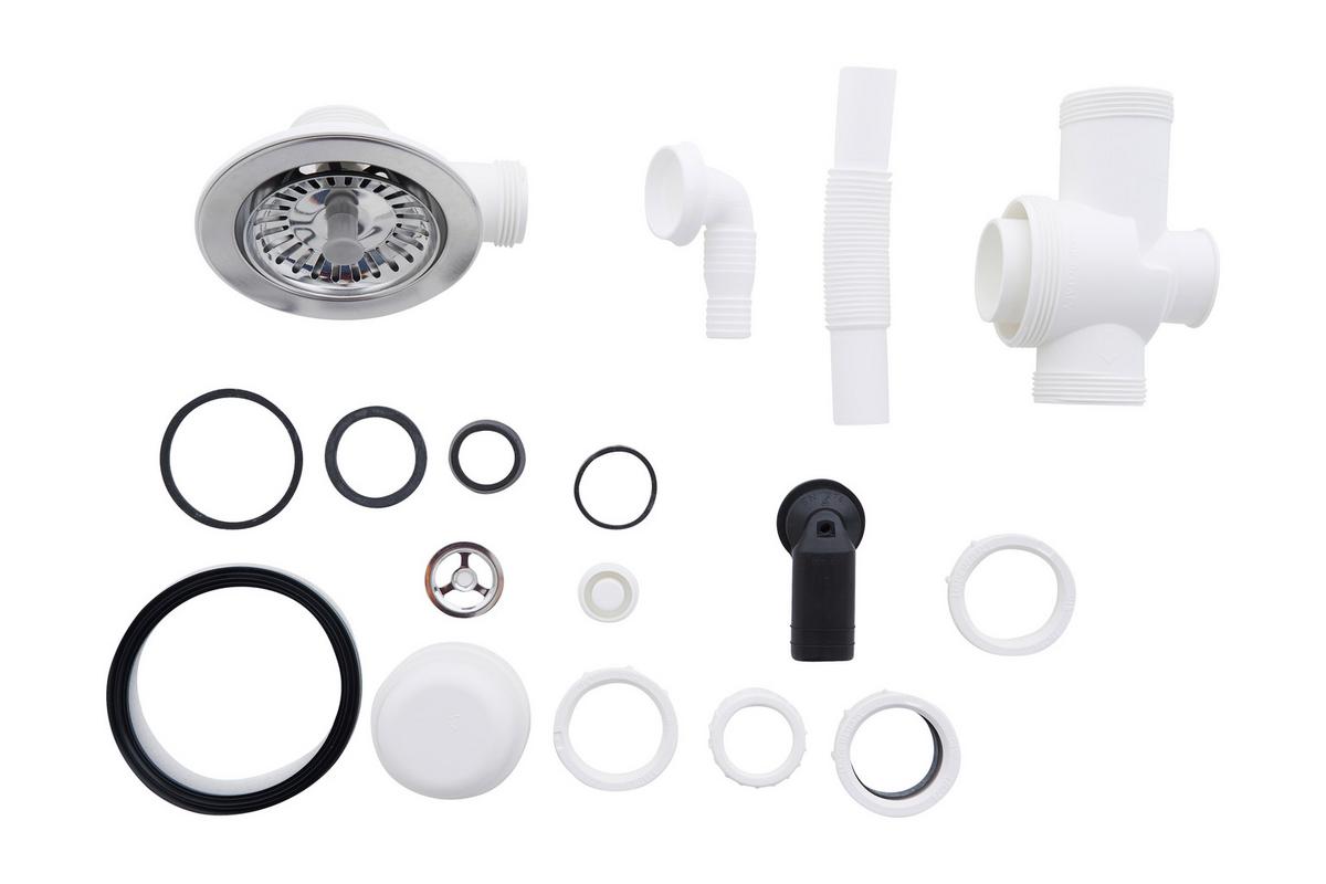 Spüle Respekta Boston Stein Bxt: 86x50 cm - Grau, Trend, Glas/Kunststoff (86/20/50cm) - Respekta