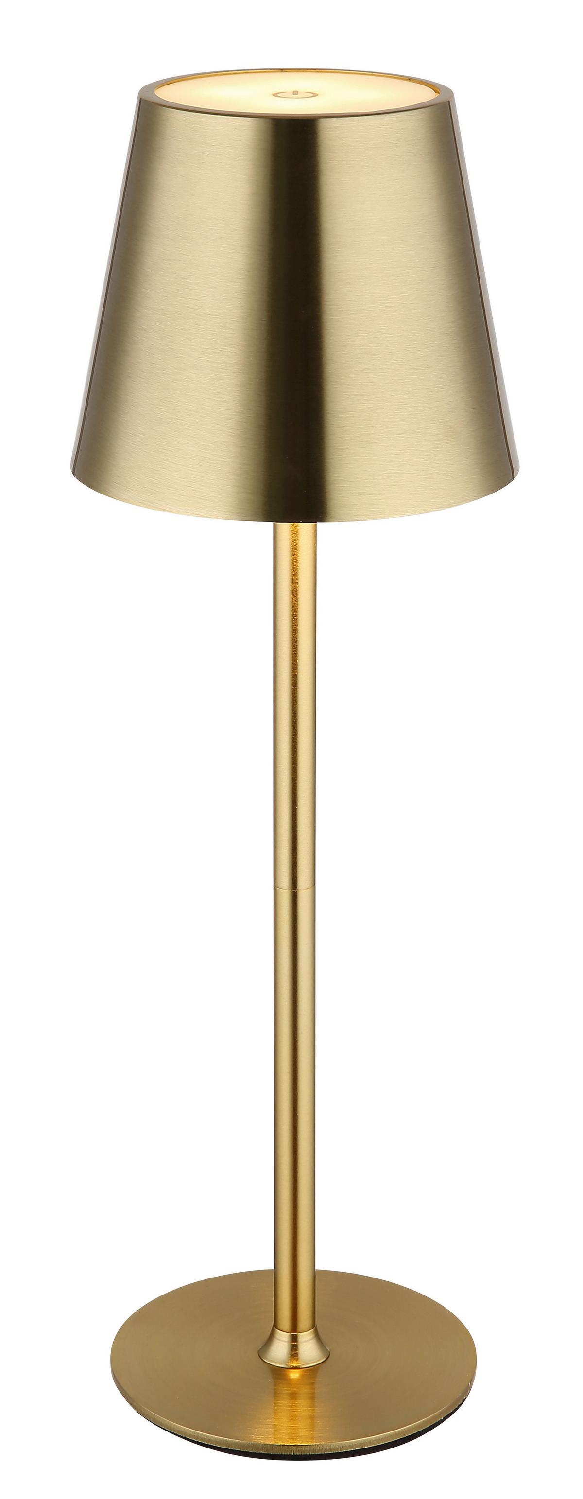 Akku-Tischleuchte 58438m Vannie - Messingfarben/Schwarz, Design, Kunststoff/Metall (11,2/47cm) - Globo