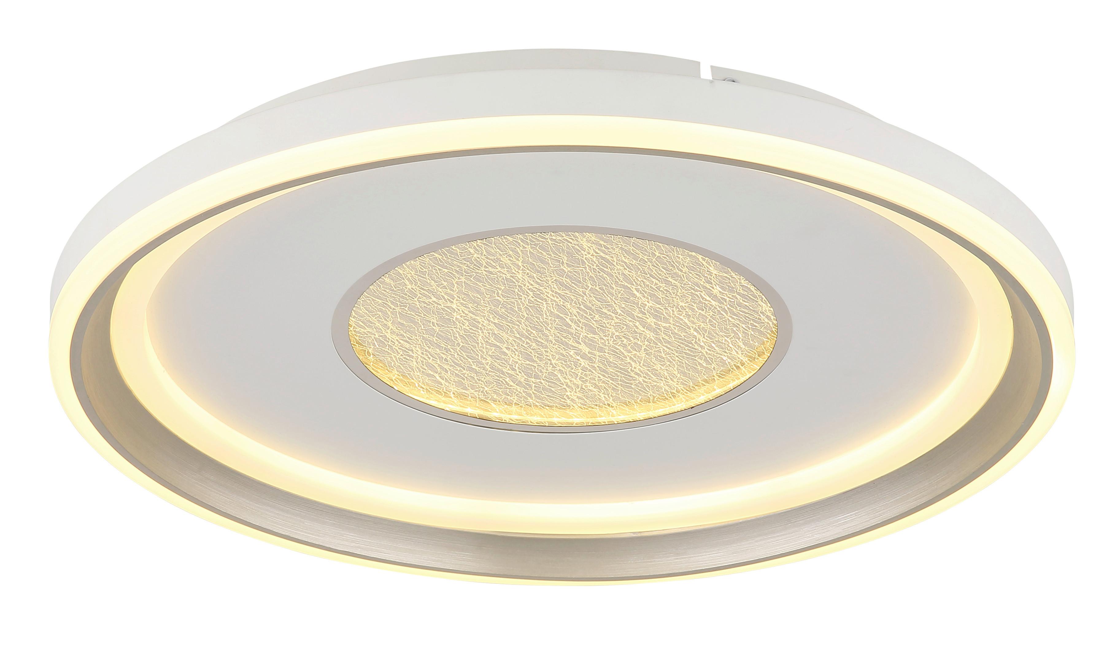LED-Deckenleuchte Eila Weiß Champagner D: 48 cm - Champagner/Weiß, Design, Kunststoff/Metall (48/7,5cm) - Globo