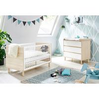 Babyzimmer 090065b Flow - Eschefarben/Weiß, Design, Holzwerkstoff (145/75/85cm) - Pinolino