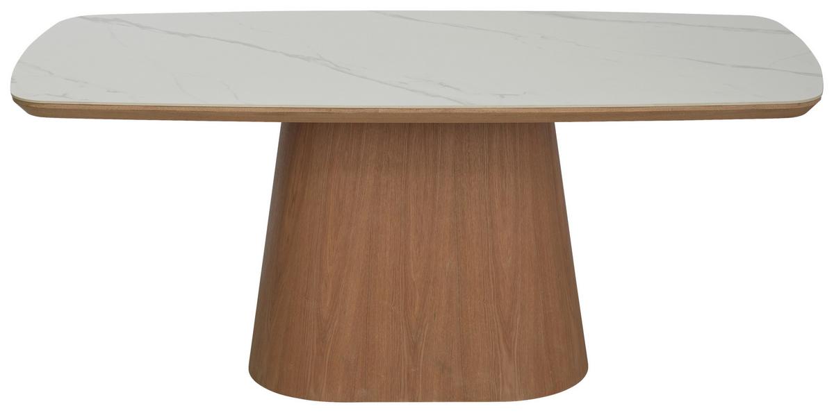 Esstisch Tallinn Naturfarben/Weiß L: 180 cm - Naturfarben/Weiß, MODERN, Keramik/Holzwerkstoff (180/90/76cm) - Livetastic