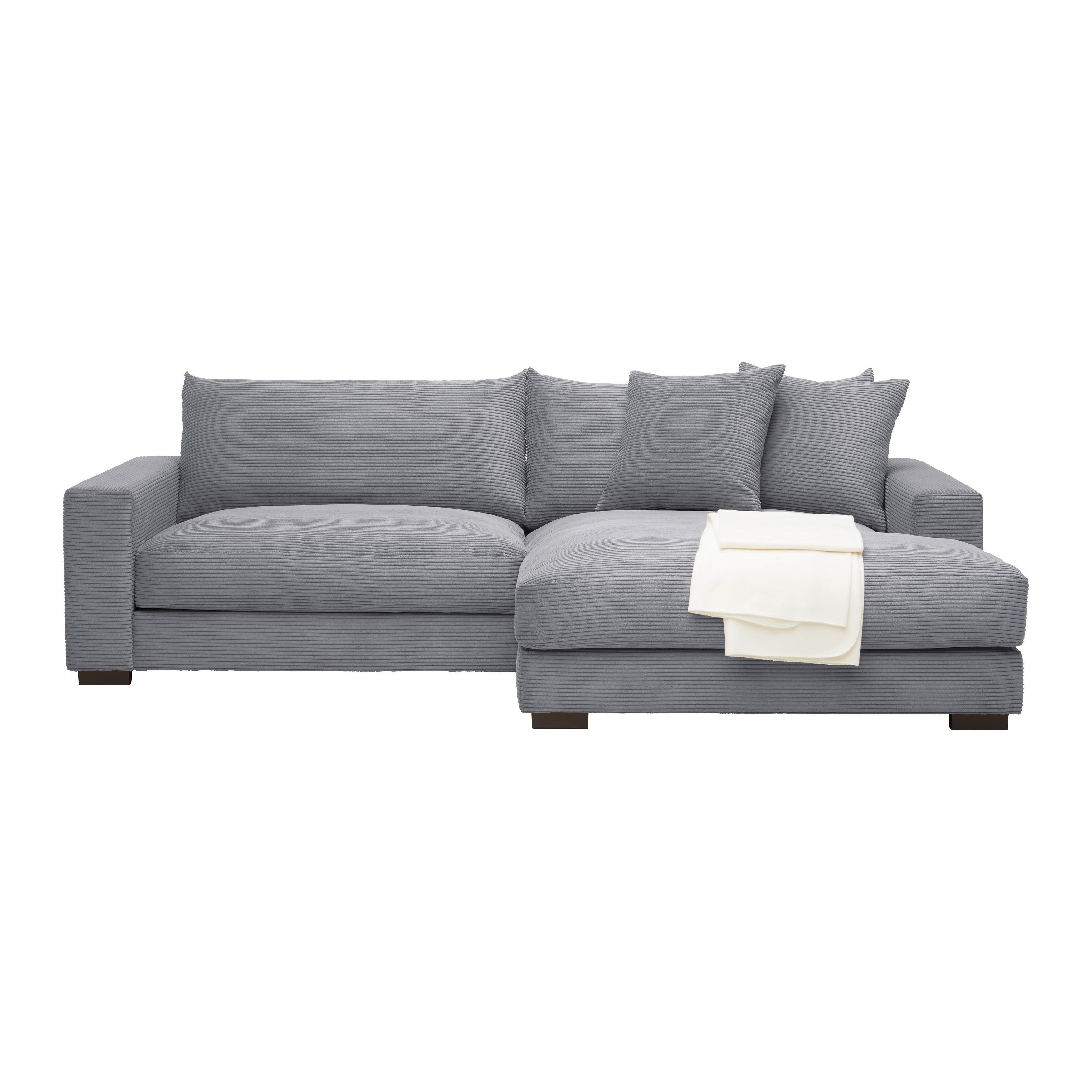 Rohová sedačka PEDRO, pravá, sivý menčester - sivá, Modern, textil (265/180cm) - Mömax