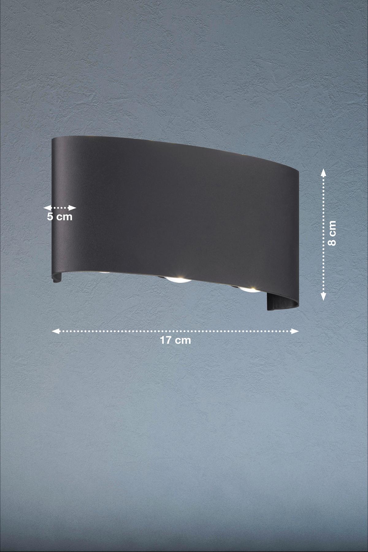 Außenwandleuchte 30377 Berlin - Schwarz, KONVENTIONELL, Glas/Metall (8/17cm) - Fischer & Honsel