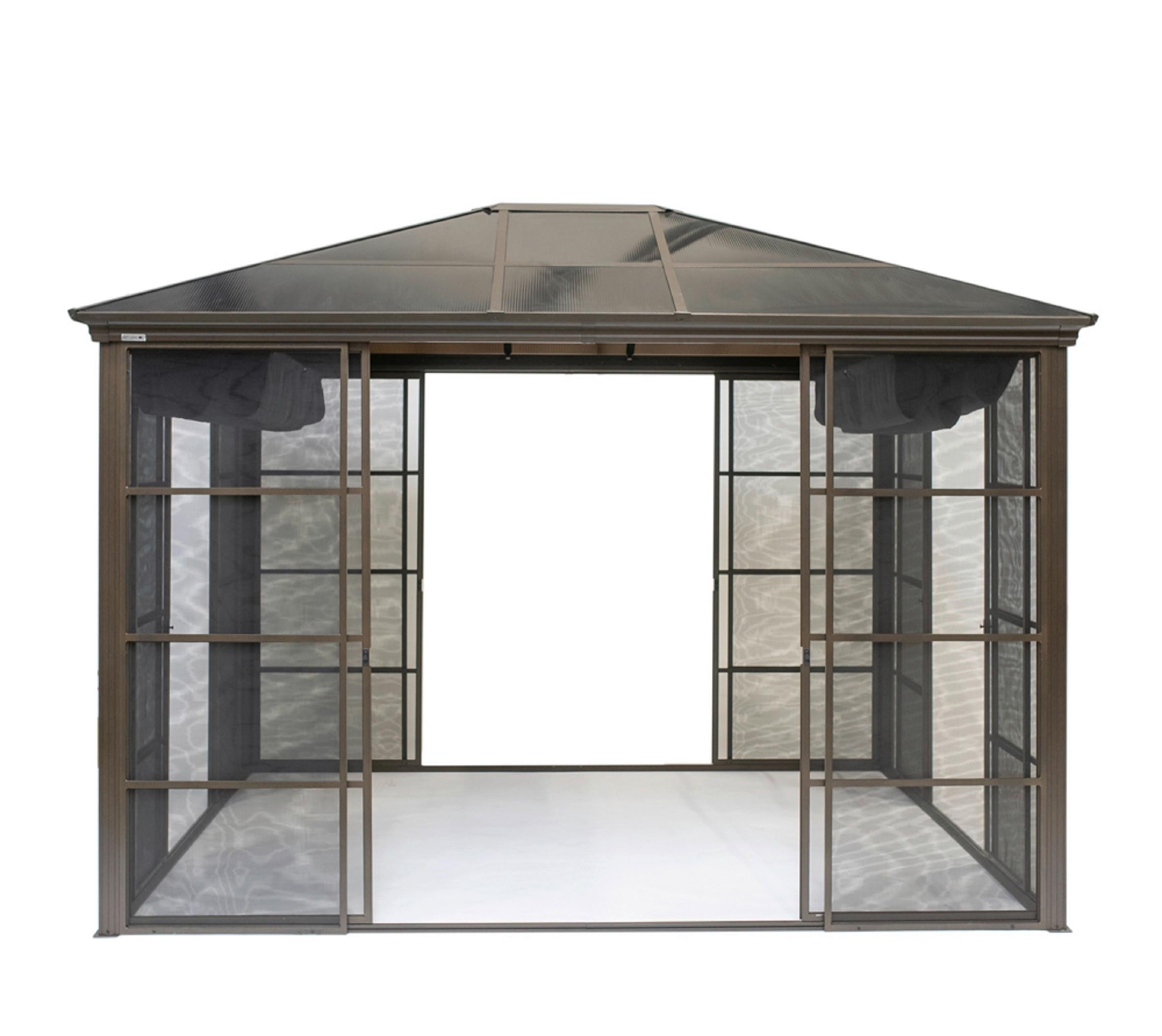 Pavillon Castel 362x297 cm wetterfest - Bronzefarben, Basics, Kunststoff/Metall (362/283/297cm)
