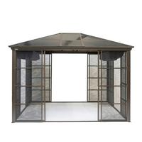 Pavillon Castel 362x297 cm wetterfest - Bronzefarben, Basics, Kunststoff/Metall (362/283/297cm)
