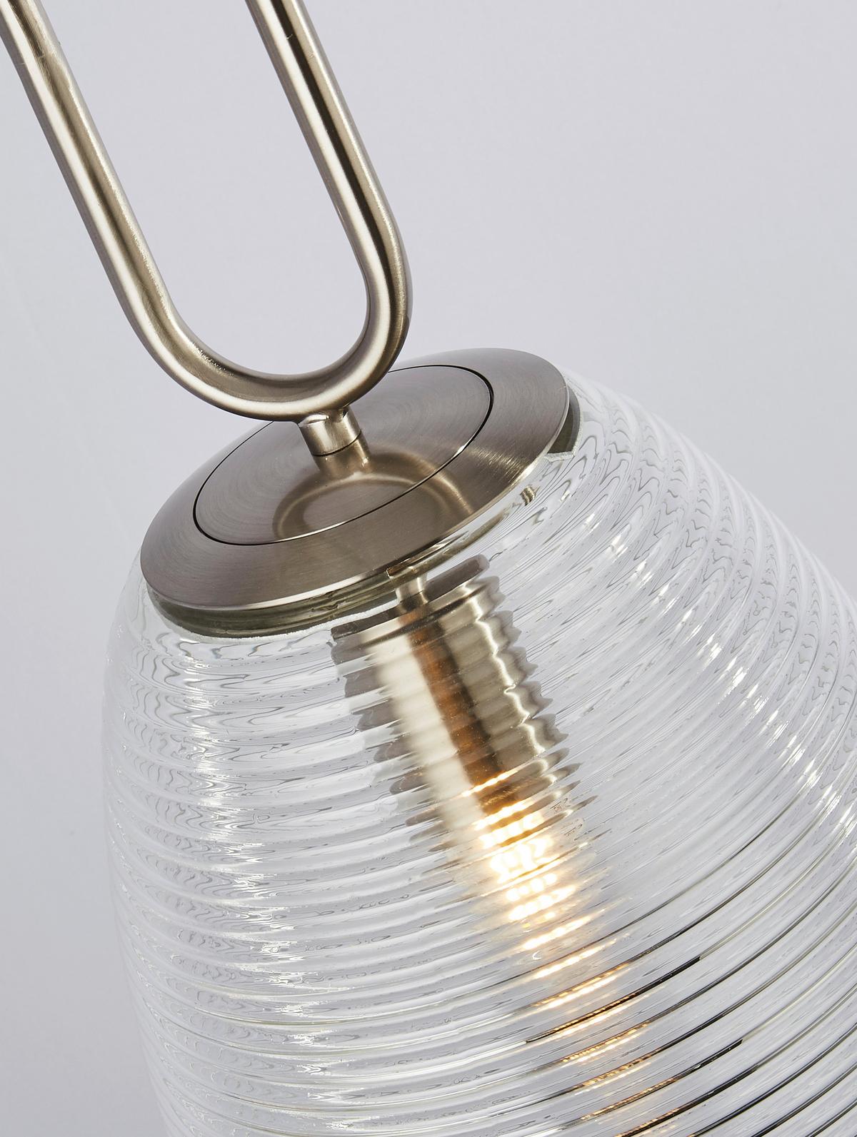 Hängeleuchte 43581-1sn Elixir - Nickelfarben, KONVENTIONELL, Glas/Metall (24/130cm)