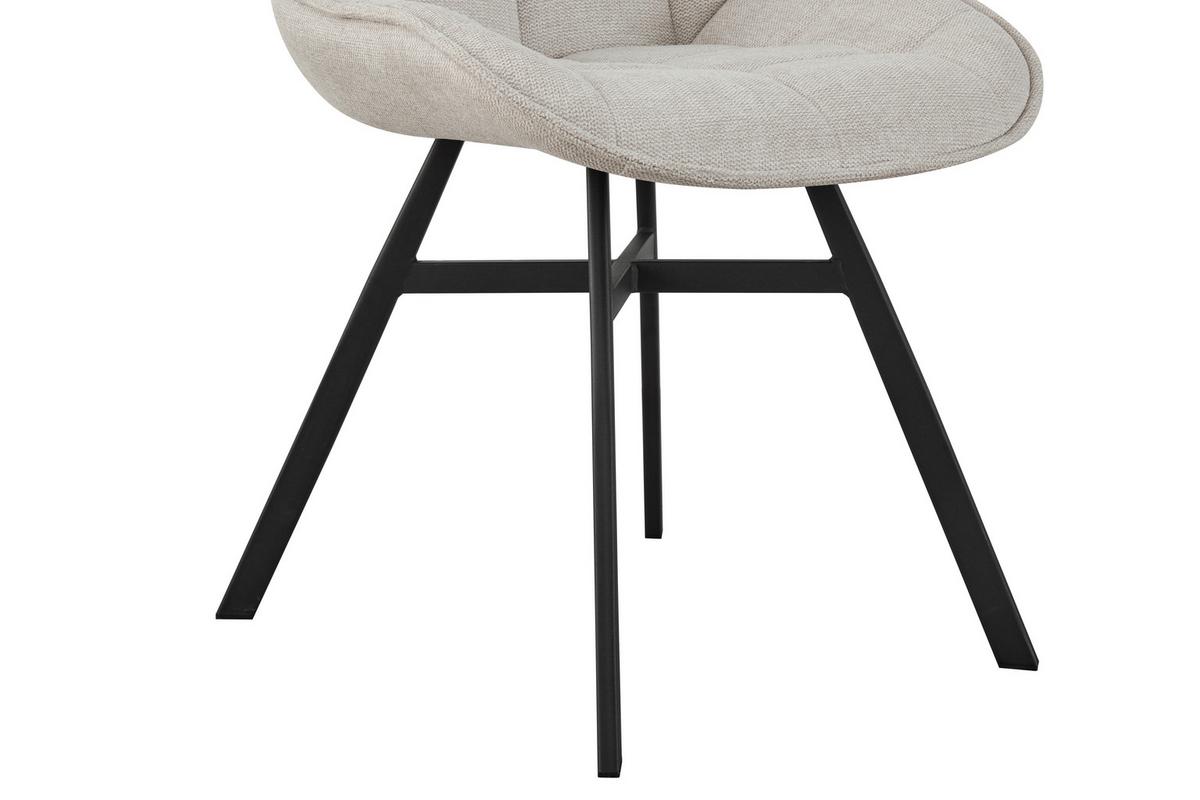 Stolička LUNA béžová - čierna/béžová, Modern, kov/drevo (53/87/61cm) - Mömax