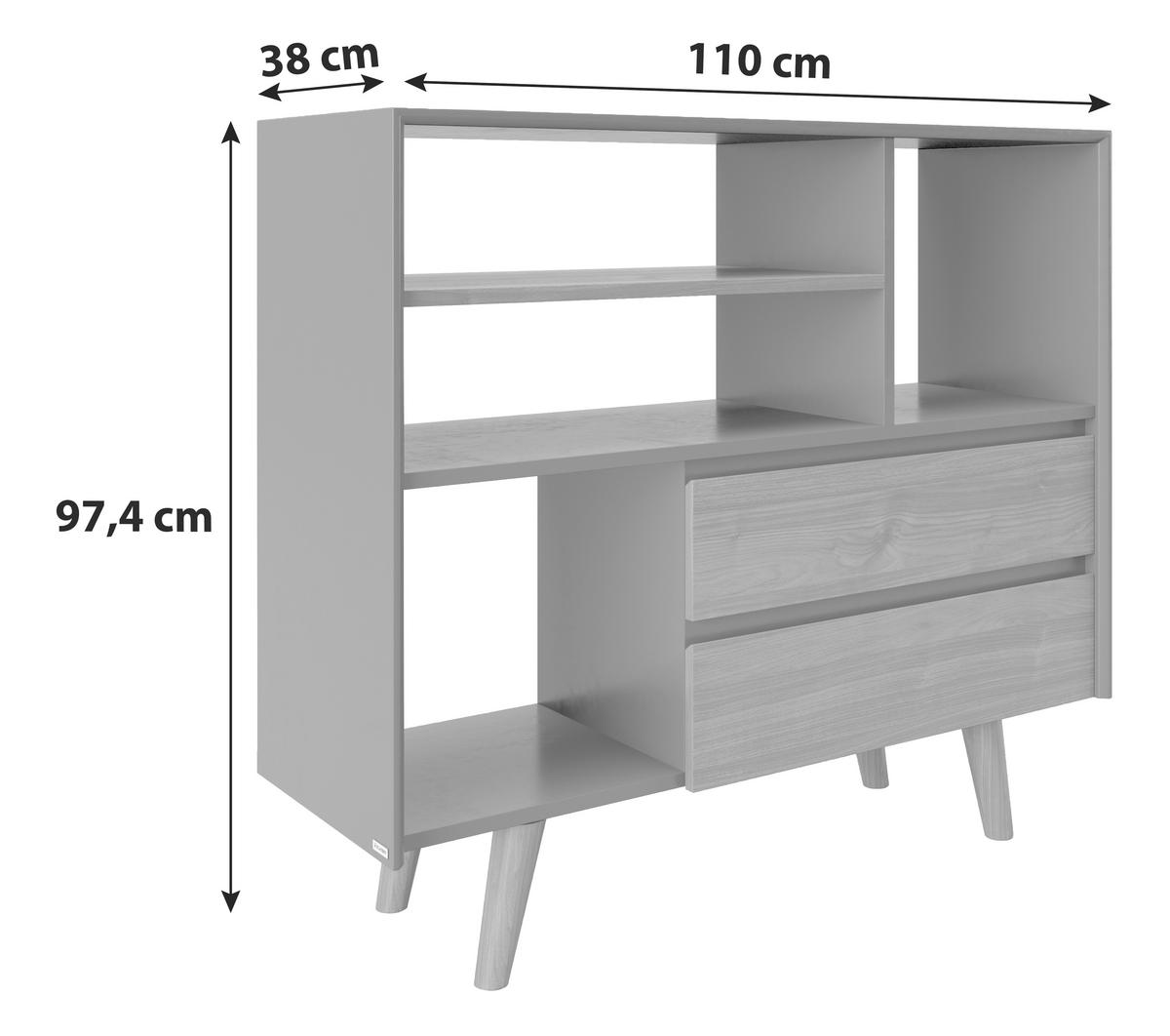 Standregal Mit Laden Victoria 110 Cm Walnussfarben - Walnussfarben, KONVENTIONELL, Holzwerkstoff (110/97,4/38cm) - Playboy