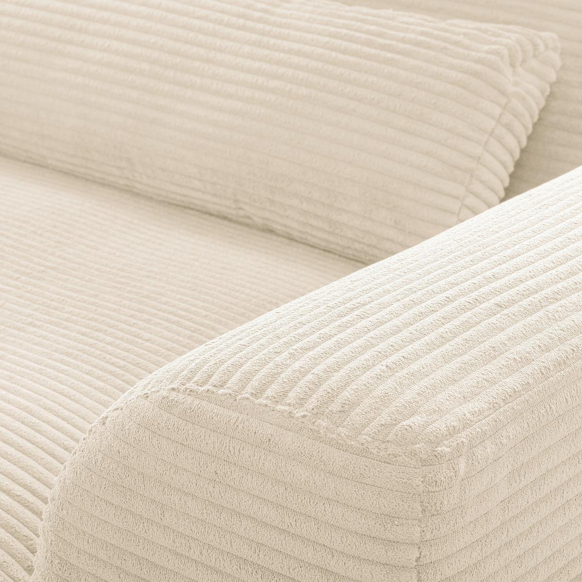Ecksofa Berlin Creme Cord 172x313 cm - Creme/Schwarz, Design, Textil (172/313cm) - P & B