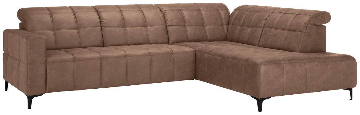 Rohová sedačka PANAMA, pravá, terracotta - černá/terracotta, Konvenční, kov/textil (304/216cm) - Premium Living