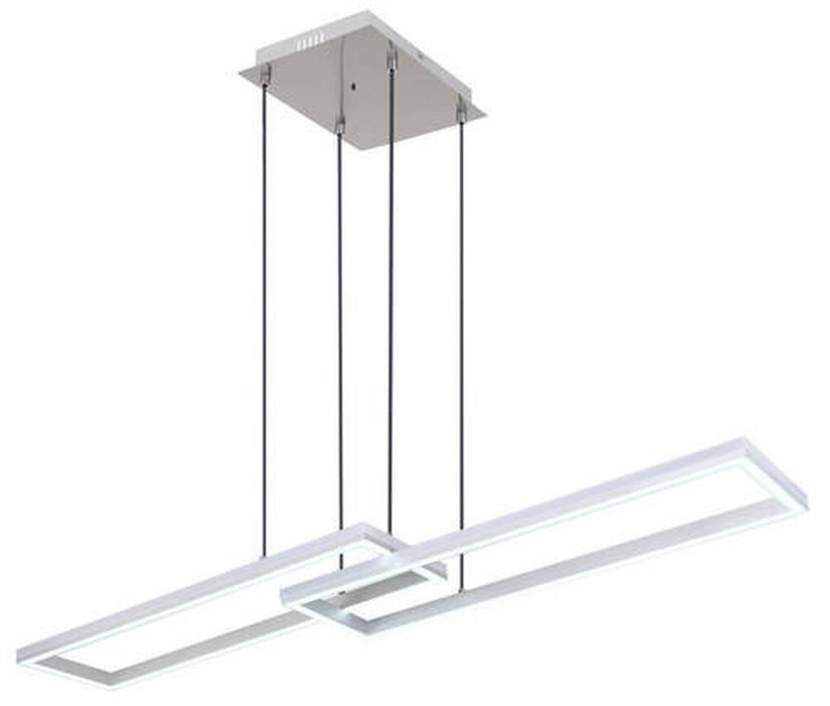 LED-Hängeleuchte 67209-45h - Silberfarben/Opal, Trend, Kunststoff/Metall (119,5/25,5/120cm) - Globo