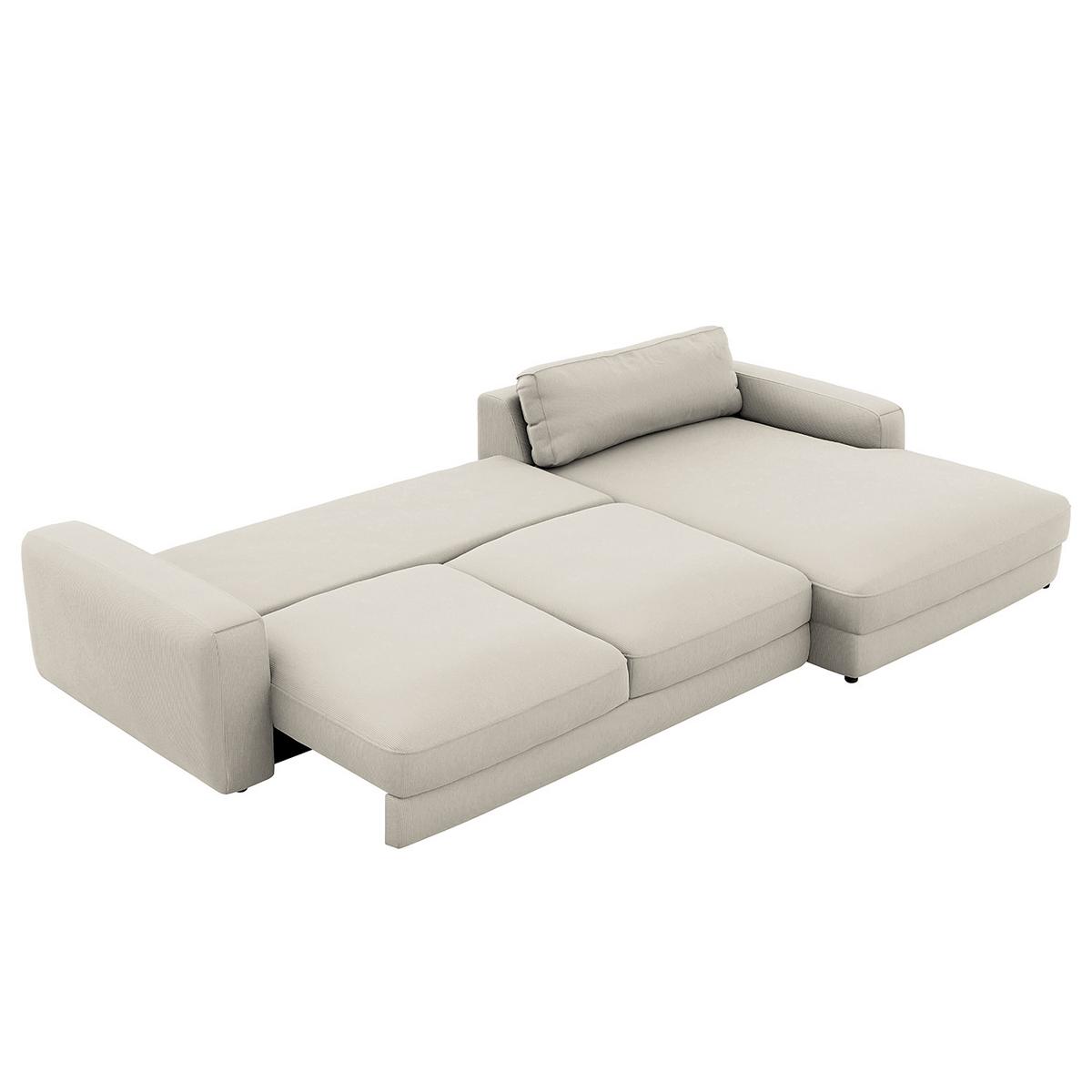 Ecksofa Bourbon, Grau S: 303x176 cm - Schwarz/Grau, MODERN, Textil (303/176cm) - Trendmanufaktur