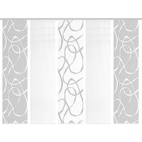 Flächenvorhang Ophelia 5er Set - Grau Hochglanz/Weiß, KONVENTIONELL, Textil (60/260cm)