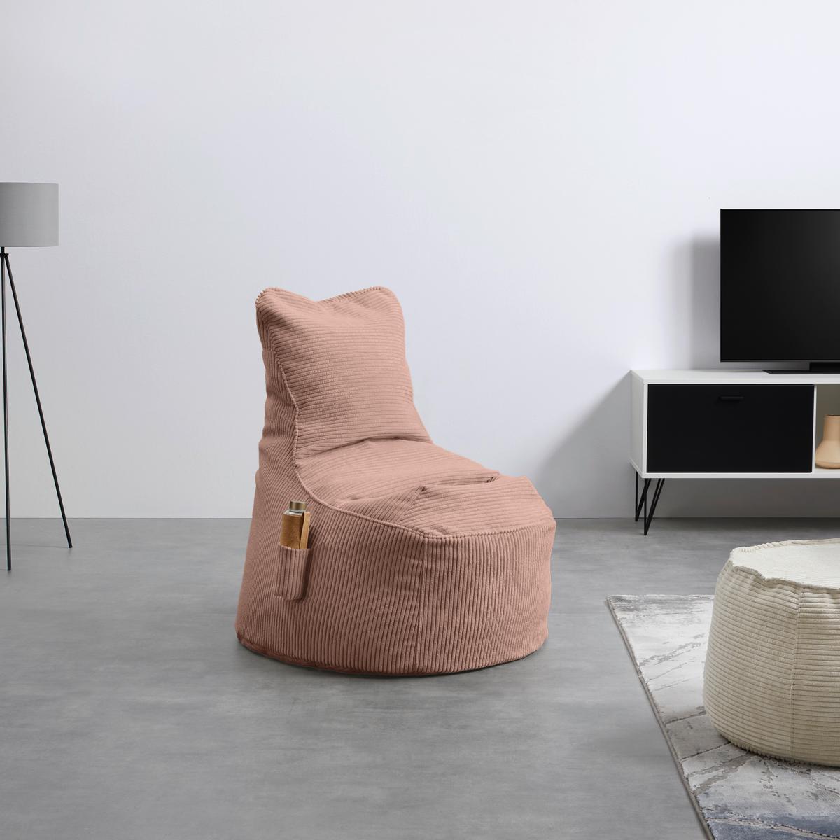 Sedací vak CORTONA CORD, růžový manšestr - růžová, Moderní, textil (85/100/85cm) - Mömax