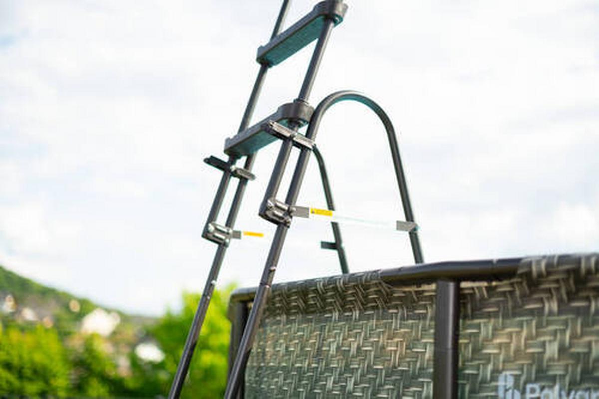 Aufstellbecken Rund mit Leiter D: 488 cm - Grau, KONVENTIONELL, Kunststoff (488/122cm)