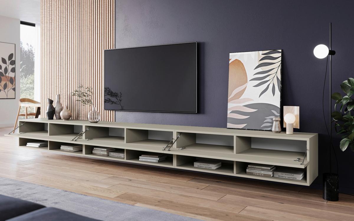 Lowboard A300 Beige-Kaschmir B: 300 cm - Kaschmir/Beige, Trend, Holzwerkstoff (300/27/31cm)