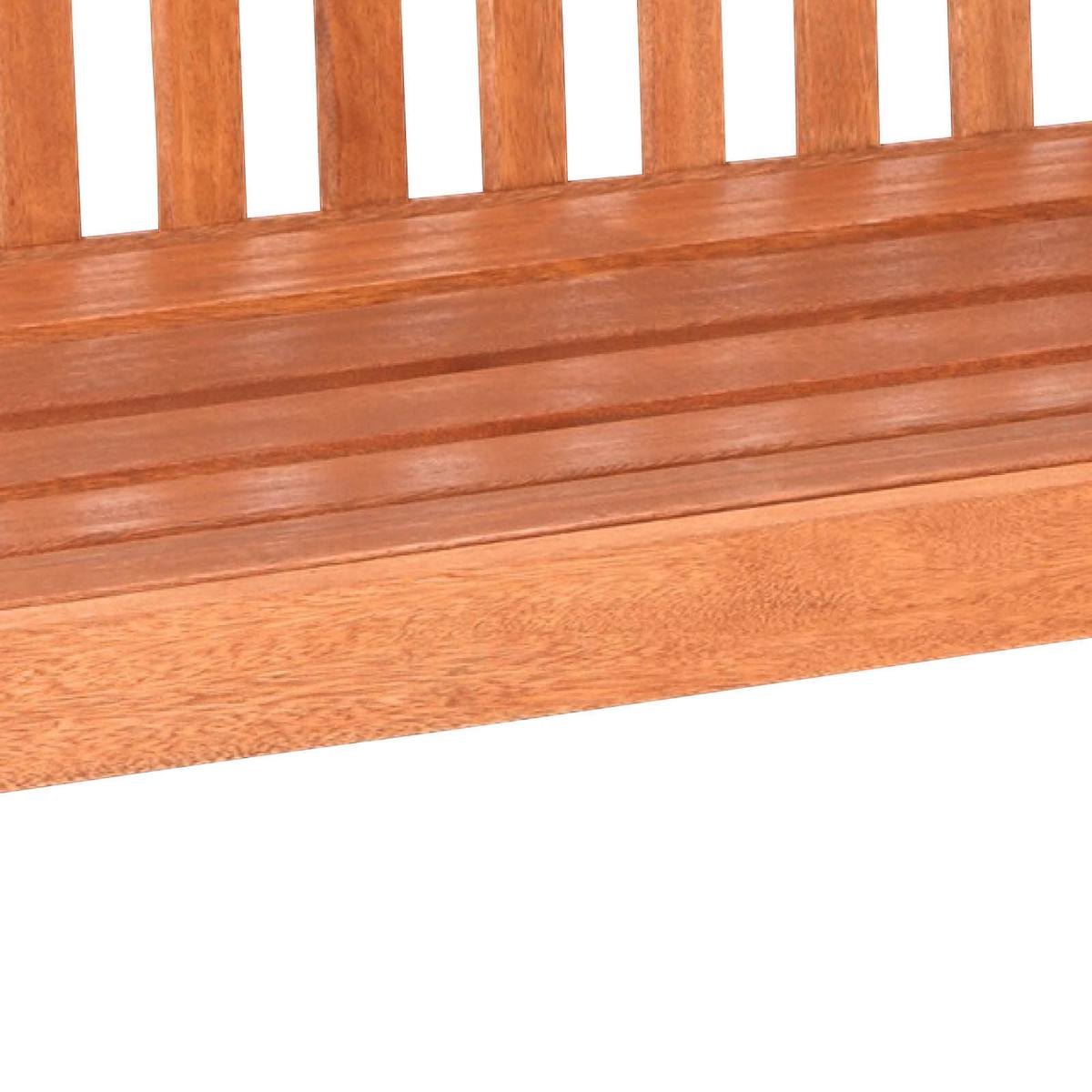 Gartenbank Echtholz 3-Sitzer Santos mit Rückenlehne - Naturfarben, Basics, Holz (157/89/58cm) - Gardenson