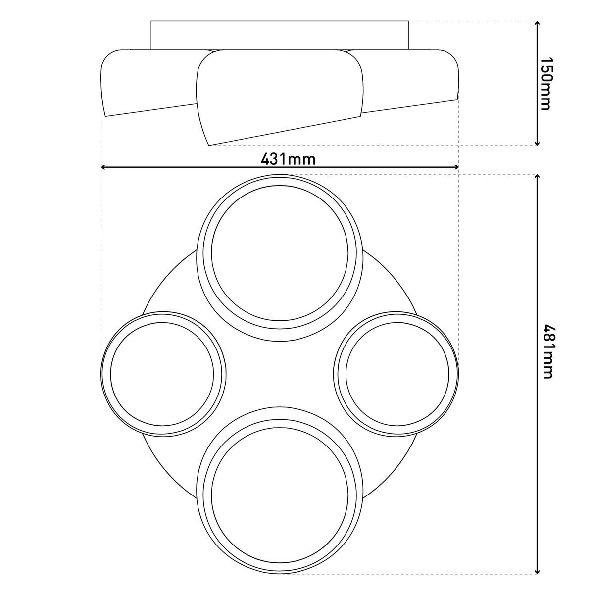 LED-Deckenleuchte Memory-Funktion - Weiß, Design, Kunststoff/Metall (48,1/43,1/15cm) - Näve