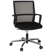 Drehstuhl Move-tec Net 3d Höhenverstellbar Schwarz - Alufarben/Schwarz, MODERN, Kunststoff/Textil (57/105/55cm) - MID.YOU