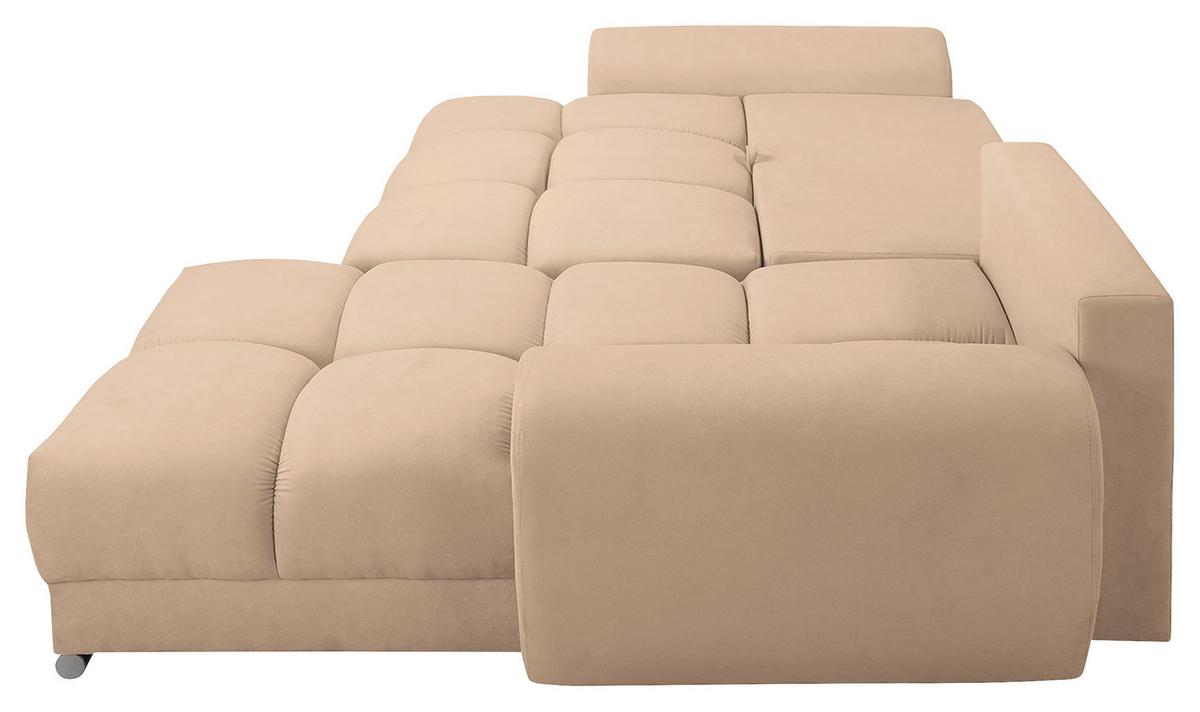 Ecksofa Azzuro Beige S: 256x175 cm - Beige/Silberfarben, Design, Textil (256/175cm) - Livetastic