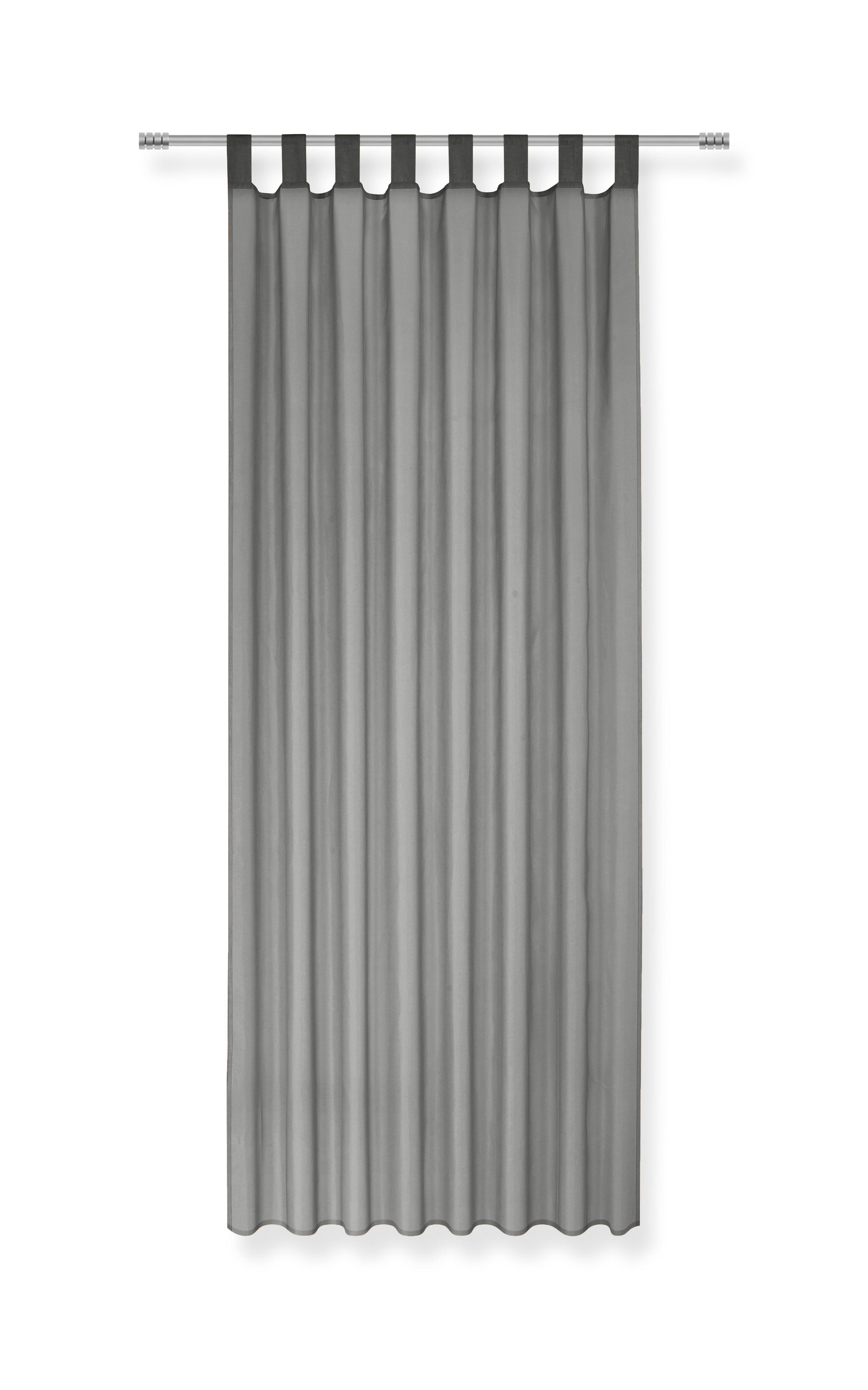 Závěs S Poutky Hanna 2ks-Cen. Trhák,140/245cm - antracitová, textil (140/245cm) - Based