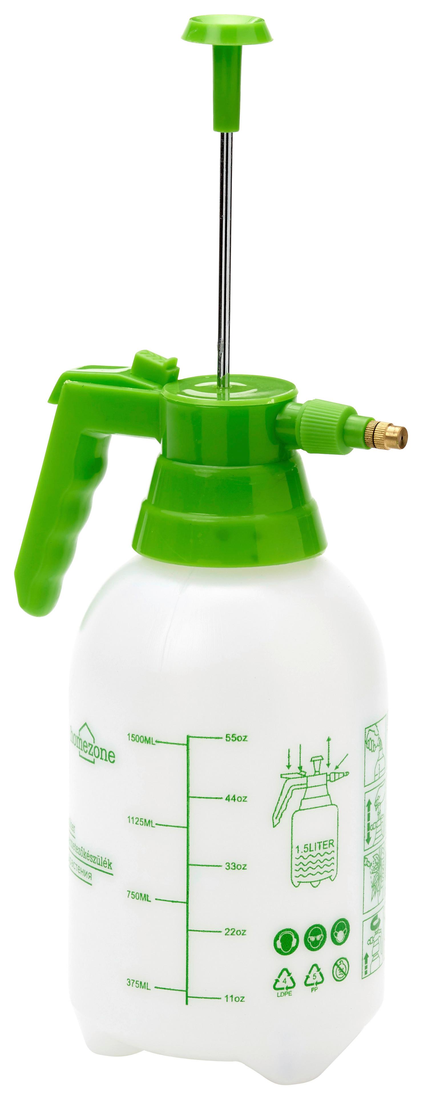 Nyomáspermetező Drucksprüher - áttetsző/zöld, Basics, műanyag (1,5l)