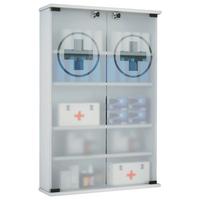 Medizinschrank Janula Weiß BxH: 60x91 cm Abschließbar - Weiß, MODERN, Glas/Holzwerkstoff (60/91/17,2cm) - MID.YOU