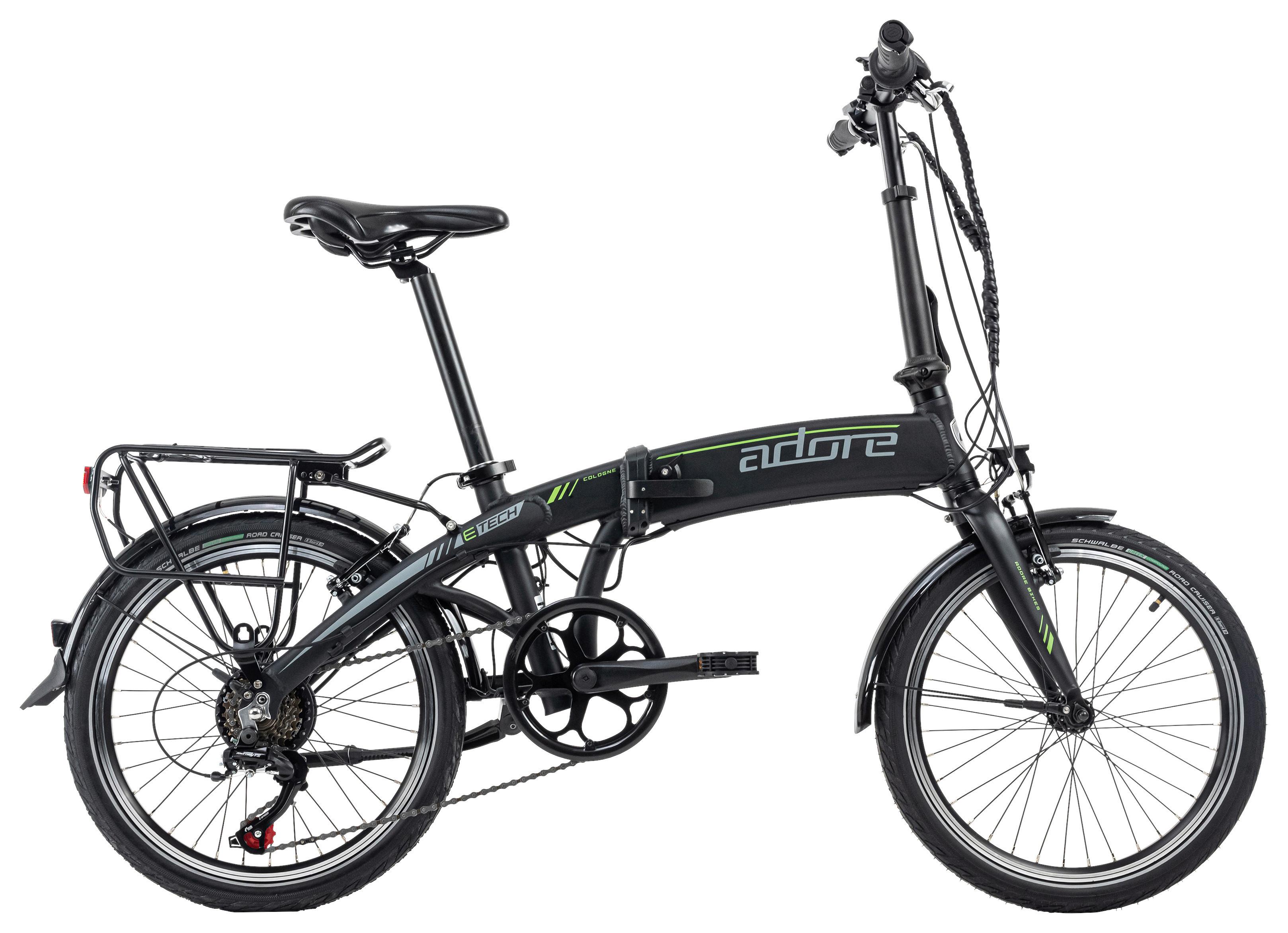 E-bike 20 Zoll 70 Km Klappbar - Schwarz, Basics, Metall (180/100/70cm)