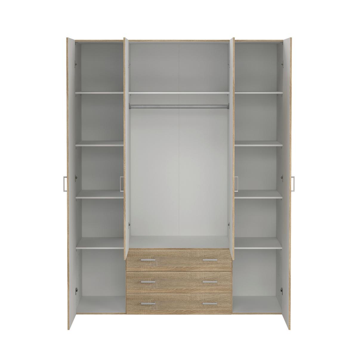 Ruhásszekrény Space 154/200cm - Sonoma tölgy, Konventionell, fa (154/200,4/49,5cm)