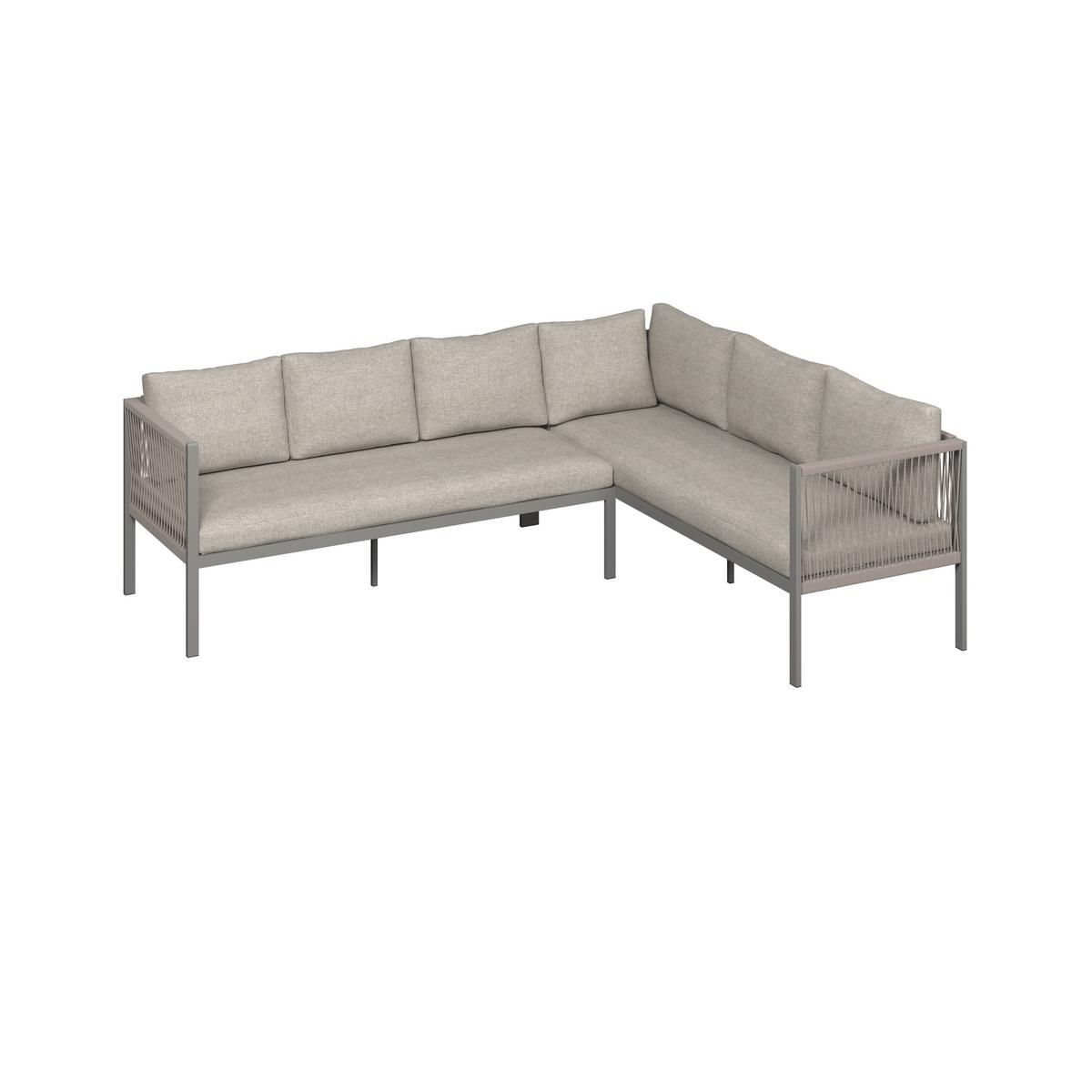 LOUNGEGARNITUR AUCKLAND - Beige/Creme, MODERN, Glas/Textil (242/195cm) - Beldano