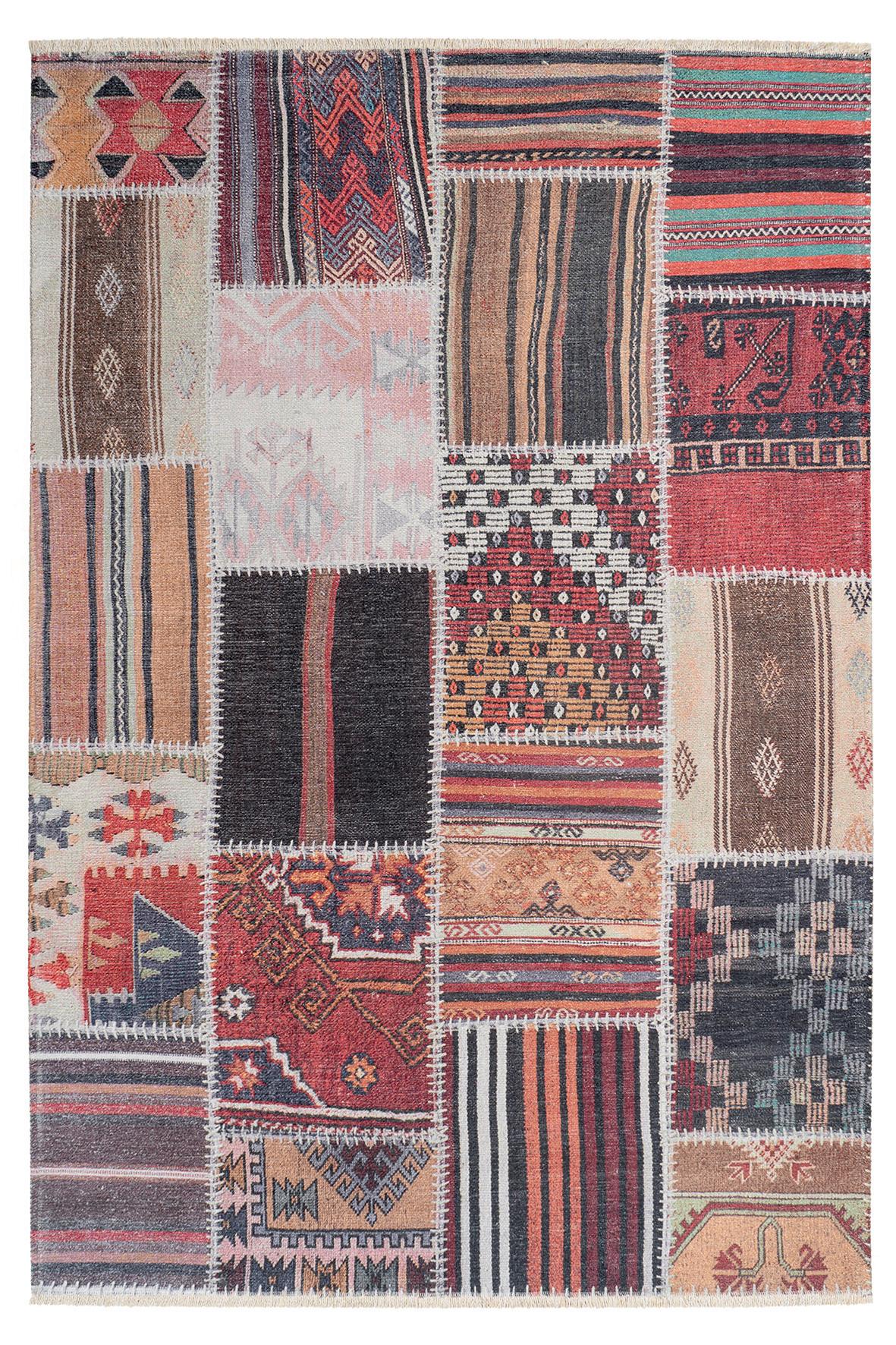 Webteppich Rot/Multicolor My Ethno 75x150 cm - Multicolor, LIFESTYLE, Textil (75/150cm) - Obsession