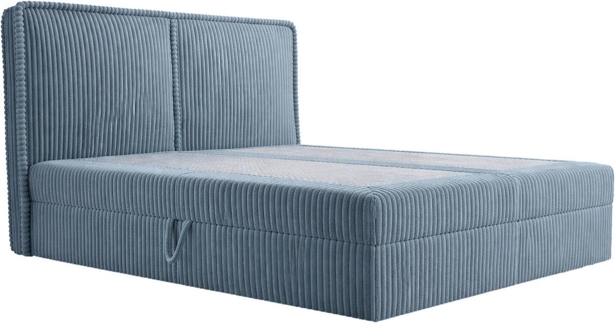 Boxbett Barcelona Lf: 140x200 Blau - Blau/Schwarz, MODERN, Holz/Kunststoff (140/200cm) - MID.YOU