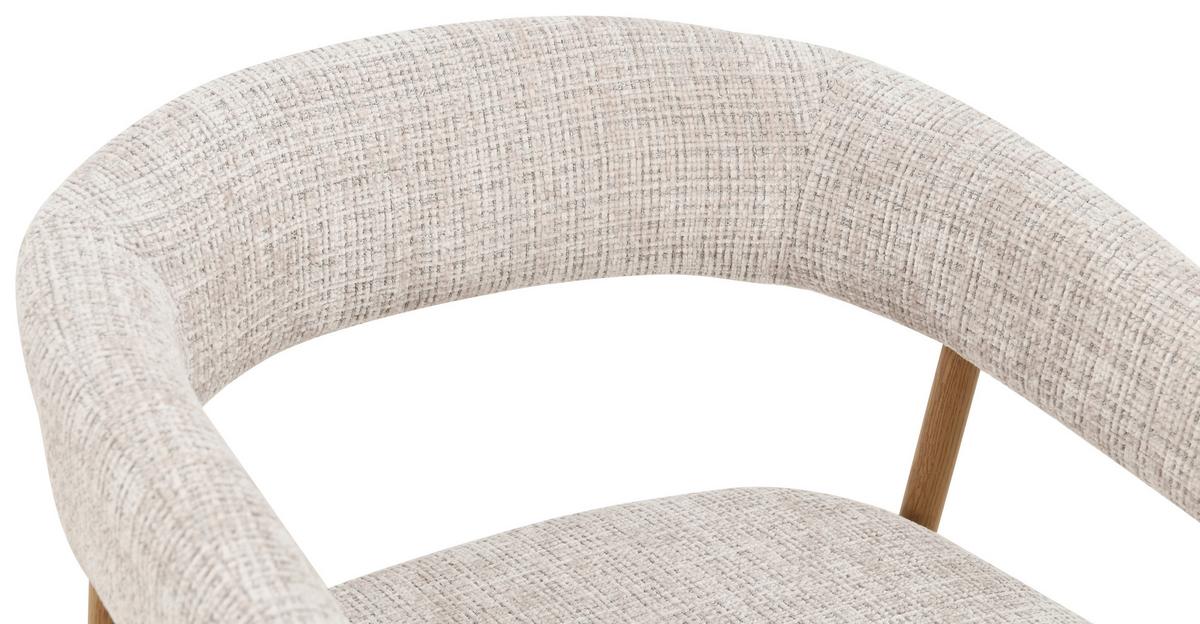 Armlehnstuhl Flora Eichefarben/Beige B: 56 cm - Eichefarben/Beige, MODERN, Holz/Textil (56cm) - Livetastic