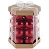 Christbaumkugel Kunststoff Rot Set Aus 28 Stk. - Rot/Braun, KONVENTIONELL, Karton/Kunststoff (6cm) - Luca Bessoni