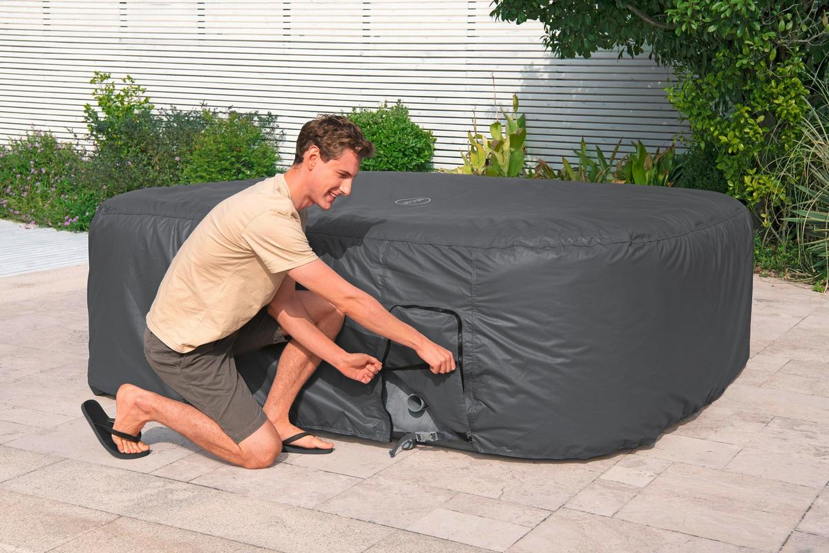 Whirlpoolabdeckung Gustav - Dunkelgrau, KONVENTIONELL, Kunststoff (230/230/71cm) - Bestway