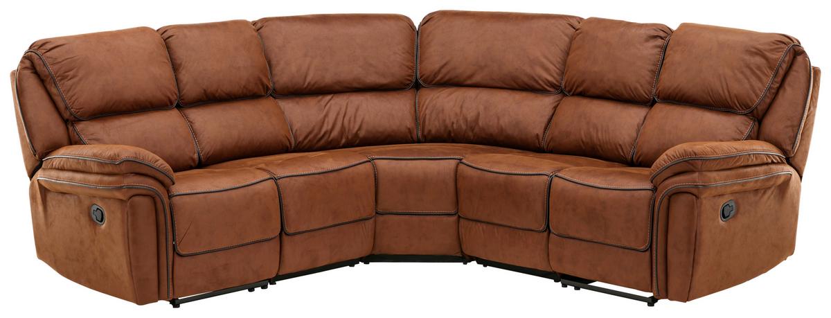 Ecksofa Saranda - Schwarz/Braun, Design, Textil (169/169cm) - Livetastic