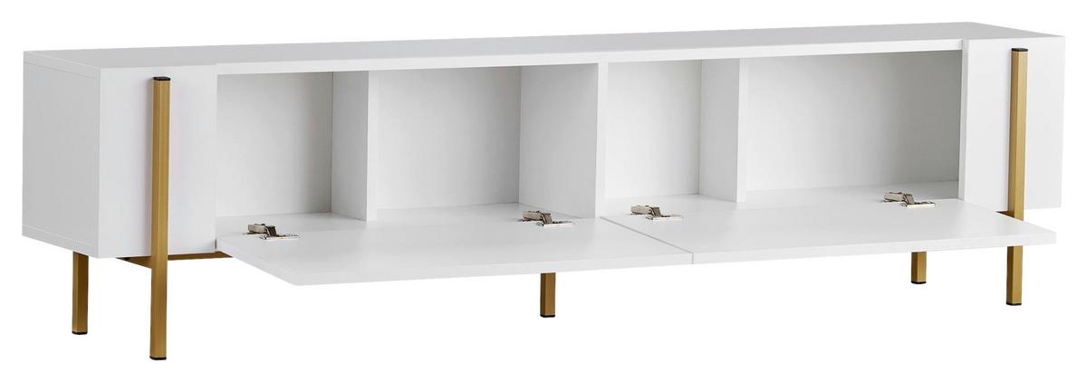 TV-ELEMENT Weiß/Gold B: 180cm - Goldfarben/Weiß, MODERN, Holzwerkstoff (180/45/30cm)