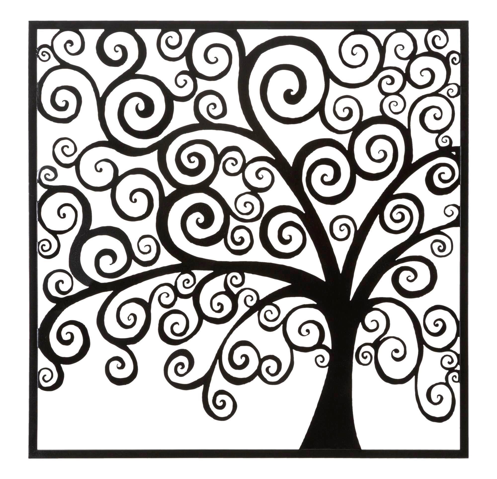 Wanddeko Three Plus Schwarz B: 100 cm - Schwarz, Basics, Metall (100/100/1cm)